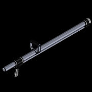 Metal rod with a handle on a white background