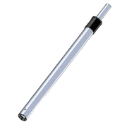 Long cylindrical object with metallic finish on a white background