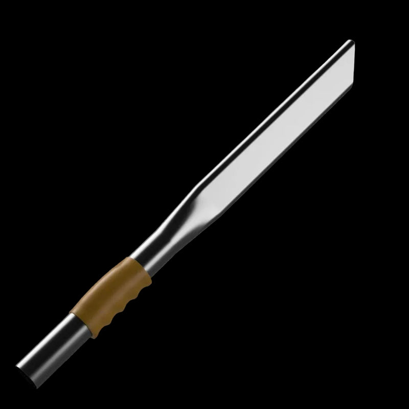 Knife with a brown handle on a white background