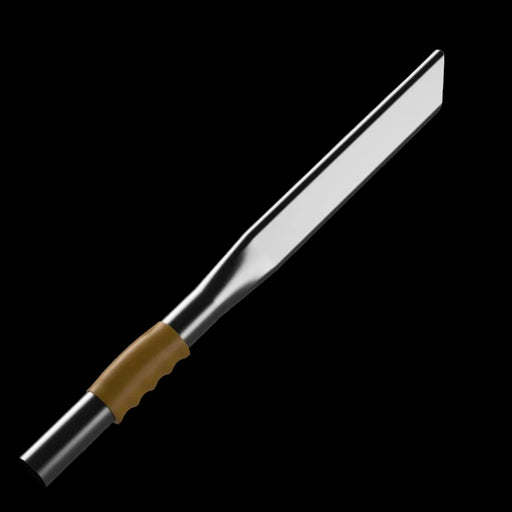 Knife with a brown handle on a white background