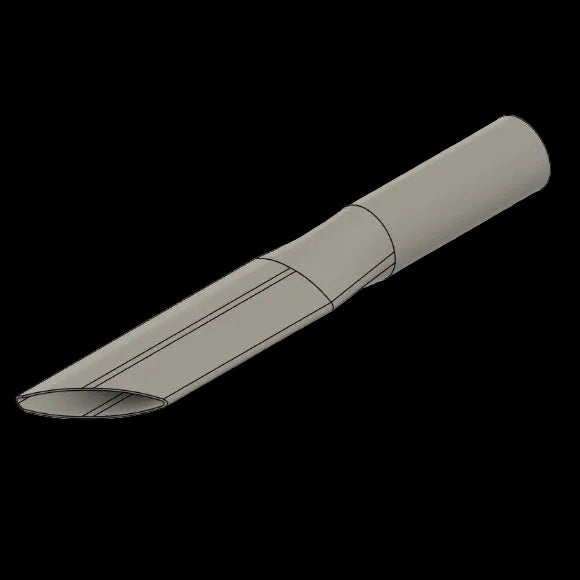 Gray cylindrical object on a white background