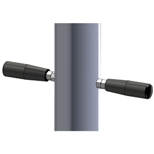 Close-up of a door handle and lock mechanism on a white background