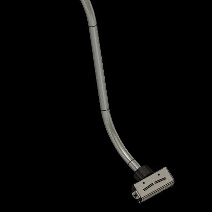 Flexible hose with a nozzle on a white background